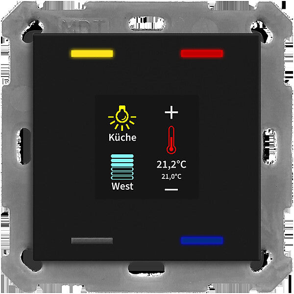 MDT technologies KNX Taster Smart 55 4-fach Farbdisplay, swmatt BE-TAS55T406.01